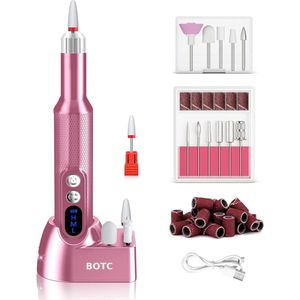 BOTC Elektrische Nagelvijl met Oplaadstation - Nagelfrees - 18000RPM Draadloos en Oplaadbaar - Nagelvijl - Manicure & Pedicure set - Paars