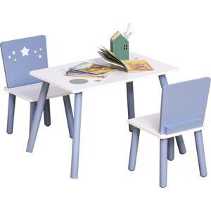 Kinderzitgroep 3 - delig - Kinderstoel - Kindertafel - Kinderspeelgoed - Speelgoed 2-4 jaar - Blauw/wit