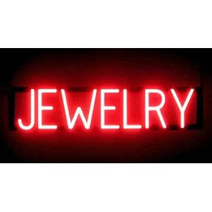 JEWELRY - Lichtreclame Neon LED bord verlicht | SpellBrite | 71 x 16 cm | 6 Dimstanden - 8 Lichtanimaties | Reclamebord neon verlichting