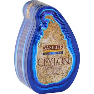 Basilur High Grown Hoge pure Ceylon A-Kwaliteit Thee in metalen cadeau verpakking, Zeer geschikt om ijsthee te maken.