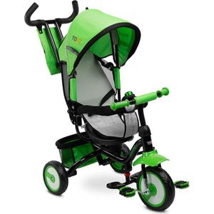 Caretero Toyz Timmy Driewieler Groen - Driewieler Peuter - Met Stuurstang en Opvouwbare Voetsteun - Verstelbare Rugleuning - Driewieler Loopfiets