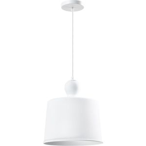 QUVIO Hanglamp retro - Lampen - Plafondlamp - Verlichting - Verlichting plafondlampen - Keukenverlichting - Lamp - Vintage design - E27 fitting - Met 1 lichtpunt - Voor binnen - Aluminium - D 25 cm - Wit