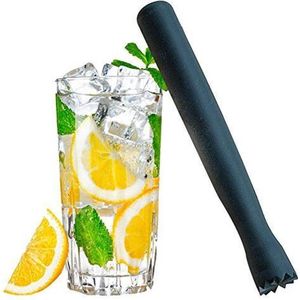 Luxe Cocktail Stamper - Zwart Mat - 21 cm - RVS - Tonicstampers - Muddler - Citroen Stamper - Cocktail Muddler