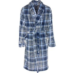 Paul Hopkins Heren Kamerjas - Badjas - Fleece - Blauw - Maat XL