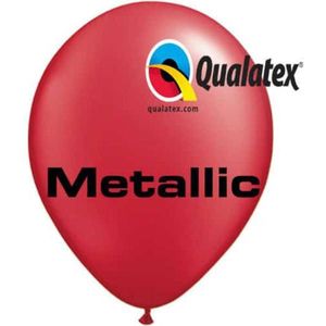 Qualatex Ballonnen Metallic Robijn Rood 13 cm 100 stuks