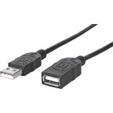 Manhattan 308519 USB-kabel 1 m USB 2.0 USB A Zwart