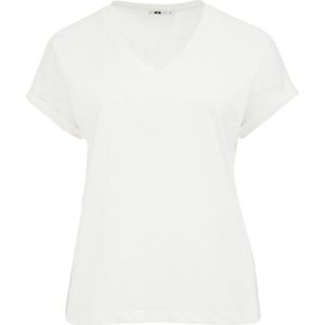 WE Fashion Dames T-shirt met V-hals - Curve