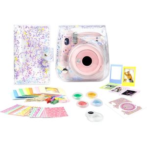 Complete Accessoires Set Geschikt voor Fujifilm Instax Mini 11 - Camera Tas met Filters, Fotoalbum en Meer - Zand Paars