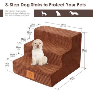 Hondentrappen, zachte comfortabele trappen voor huisdieren 40D x 38W x 30H centimetres