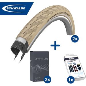 Fietsband - Schwalbe - Buiten- & binnenbanden (2x2 stuks) - Delta Cruiser Plus & SV17E - 28 inch x 1.40 - 2.00 - 40 mm - Met plaksetje