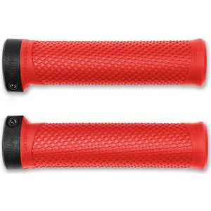 ACID Grips React Pro - Fietshandgrepen - Handvatten met anti-slipstructuur - Extra grip - Ergonomische fietshandvatten - Geschikt voor Mountainbikes - Rood - 30.5 x 135 mm
