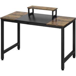 Verkoop nederland® - Kantoor - Tafel - Met Monitor Stand - 120X60Cm - Computer Bureau - Industriële Stijl - Studie - Werktafel Voor Bureau gaming Kamer