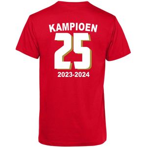 T-shirt 25x Kampioen | PSV Supporter | Eindhoven de Gekste | Shirt Kampioen | Rood | maat M