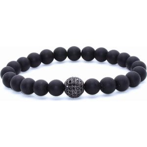 Memphis kralen armband  Agaat Pave Bead Black