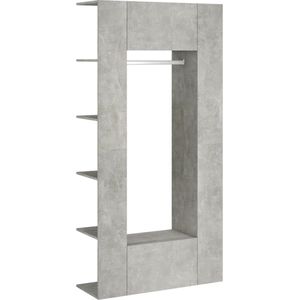 vidaXL Gangkasten - 2 stuks - Bewerkt Hout - Betongrijs Gangkast - Kastje - Bergruimte - Entreehal - Houten Kast