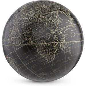Authentic Models - Vaugondy Sphere, Black - Wereldbol - wereldbol decoratie - Woonkamer decoratie - Ø 14 Cm
