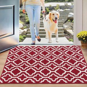 Inovra ® Stijlvolle Roodkleurige Deurmat voor Binnen en Buiten van 80 x 120 cm met Antislip
