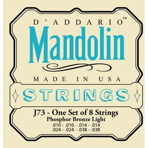 D'Addario J73 10-38 Mandolinen snaren Phosphor Bronze Loop End - Snaren