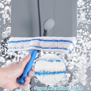 Raamwisser Combo(30cm), Raamwisser met Siliconen Lip + Raamtrekker met Microvezelwasser, 2-in-1 Professionele Raamreiniger voor Badkamer, Douche, Auto, Glas