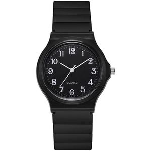 Simple Kinderhorloge Zwart / Zwart | Ø 34 mm | Kunststof/Plastic | Fashion Favorite