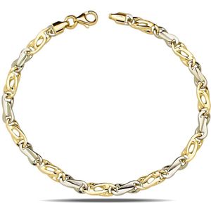 Juwelier Zwartevalk 14 karaat gouden bicolor armband - BF 1307/18,5cm--