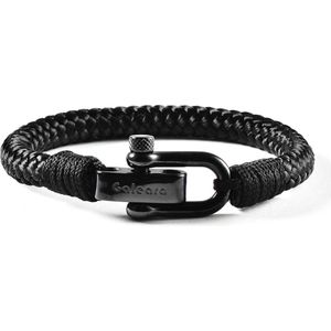 Touw armband Surfer Paracord Heren en Dames Galeara Mao zwart 20.5cm