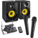 Karaoke set voor volwassenen met Vonyx speakers en microfoonmixer - Bluetooth en 2x draadloze microfoons