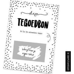 Tegoed - Tegoedbon - DIY kraskaart - Inclusief Kraft envelop - Cadeaubon zwart wit - Vaderdag