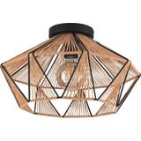 EGLO Adwickle Plafondlamp - E27 - Ø 44,5 cm - Zwart/Bruin