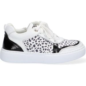 Braqeez 421303-600 Meisjes Lage Sneakers - Wit/Print - Leer - Veters