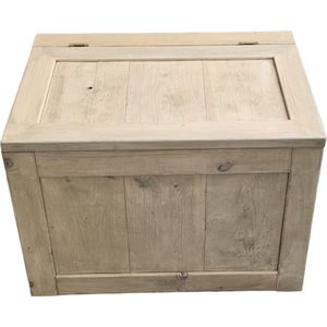 Opbergkist / Speelgoedkist M (105L) - Garden & Furniture - Stevig - Kwalitatief - Massief Hout - Steigerhout - Speelgoed - Kinderen (Opbergbox - Opbergbank - Opbergdoos - Dekenkist - Houten Kist - Grey wash)