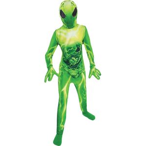 AMSCAN - Groen integraal alien kostuum voor kinderen - 128/134 (8-10 jaar)