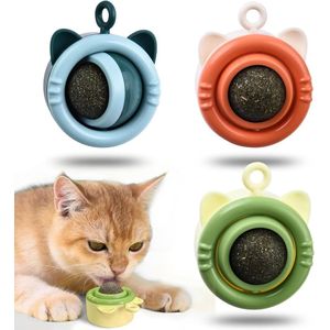 Kattenspeelgoed Catnip Balls voor katten - kattenkruidbal muur draaibaar liksteen (3 stuks)