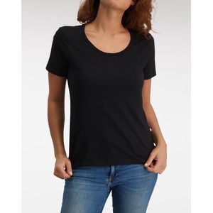 Claesen's® - Dames Loose Fit R Neck T shirt SS - Zwart - 100% Katoen