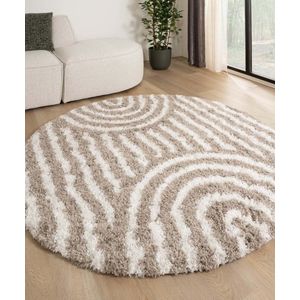 Rond vloerkleed Scandinavisch - Cozy Arch beige 240 cm rond