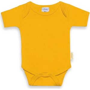 Funnies romper uni line ochre | romper 62-68 | baby | 100% zuivere katoen | rompertjes baby| rompers | romper korte mouw