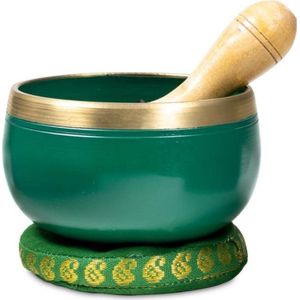 Vardaan klankschaal - Singing bowl - Yoga - Meditatie - Ontspanning - Ø 10cm - groen