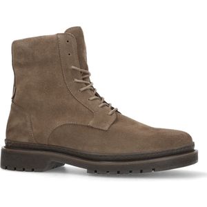 Manfield - Heren - Taupe suède veterboots - Maat 43