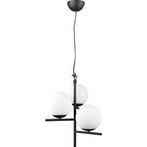 LED Hanglamp - Hangverlichting - Trion Pora - E14 Fitting - Rond - Mat Zwart - Aluminium