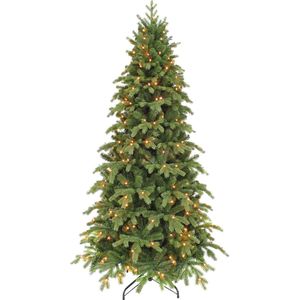 Triumph Tree Sherwood Kunstkerstboom Slim met LED Verlichting - H230 x Ø124 cm - Groen