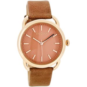 OOZOO Timepieces - Rosé goudkleurige horloge met zacht roze leren band - C8718