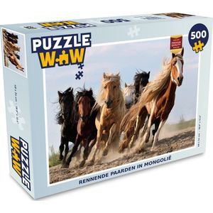 Puzzel Rennende paarden in Mongolië - Legpuzzel - Puzzel 500 stukjes