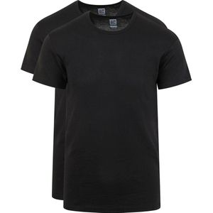 Alan Red - Organic O-Hals T-Shirt Zwart 2-Pack - Heren - Maat L - Slim-fit