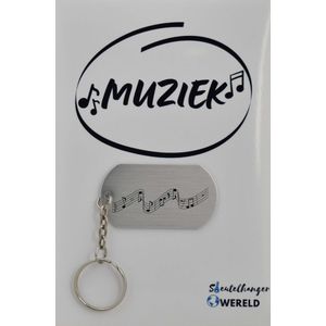 muzieknoot Sleutelhanger inclusief kaart - muzieknoot cadeau – muzieknoot - Leuk kado voor je vriend om te geven - 2.9 x 5.4CM