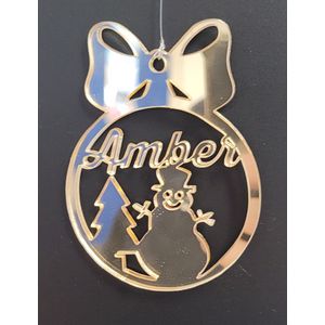 Kerstbal met naam - gepersonaliseerde kerstbal - kerstdecoratie met naam - kerst ornament met naam - lasergesneden kerstbal - gegraveerde kerstbal - uniek kerstcadeau - kerstkado - lasergegraveerde kerstbal - kerstbal