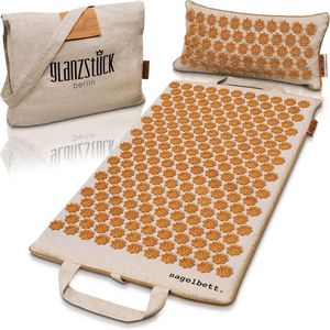 XL Acupressuurmat Set - Originele Linnen Massagemat met Kussen en Warmtefunctie - Voor Rugpijn en Spanningen