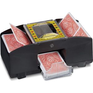 Equivera Kaartenschudmachine - Voor 2 decks - Automatische Kaartenschudder - Schudmachine voor Poker, Blackjack, Speelkaarten - Kaartmixer