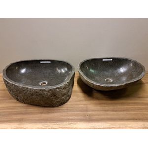 2 waskommen uit 1 steen - 56x47x15cm - FL23107