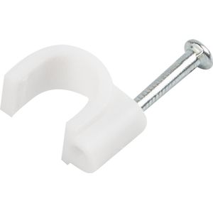 Lanberg - Kabelklemmen - montage accessoiresset - Snel en Stabiel - 100 stuks - 7MM - wit - Met Spijker