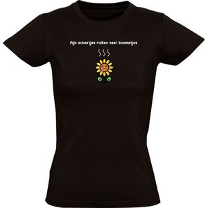 Mijn scheetjes ruiken naar bloemetjes Dames T-shirt - scheet - stinken - bloemen - humor - grappig